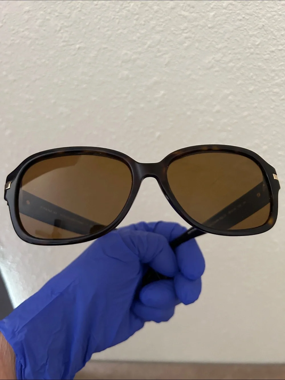 Coach Black Frame Sunglasses with Brown Lenses with Rx